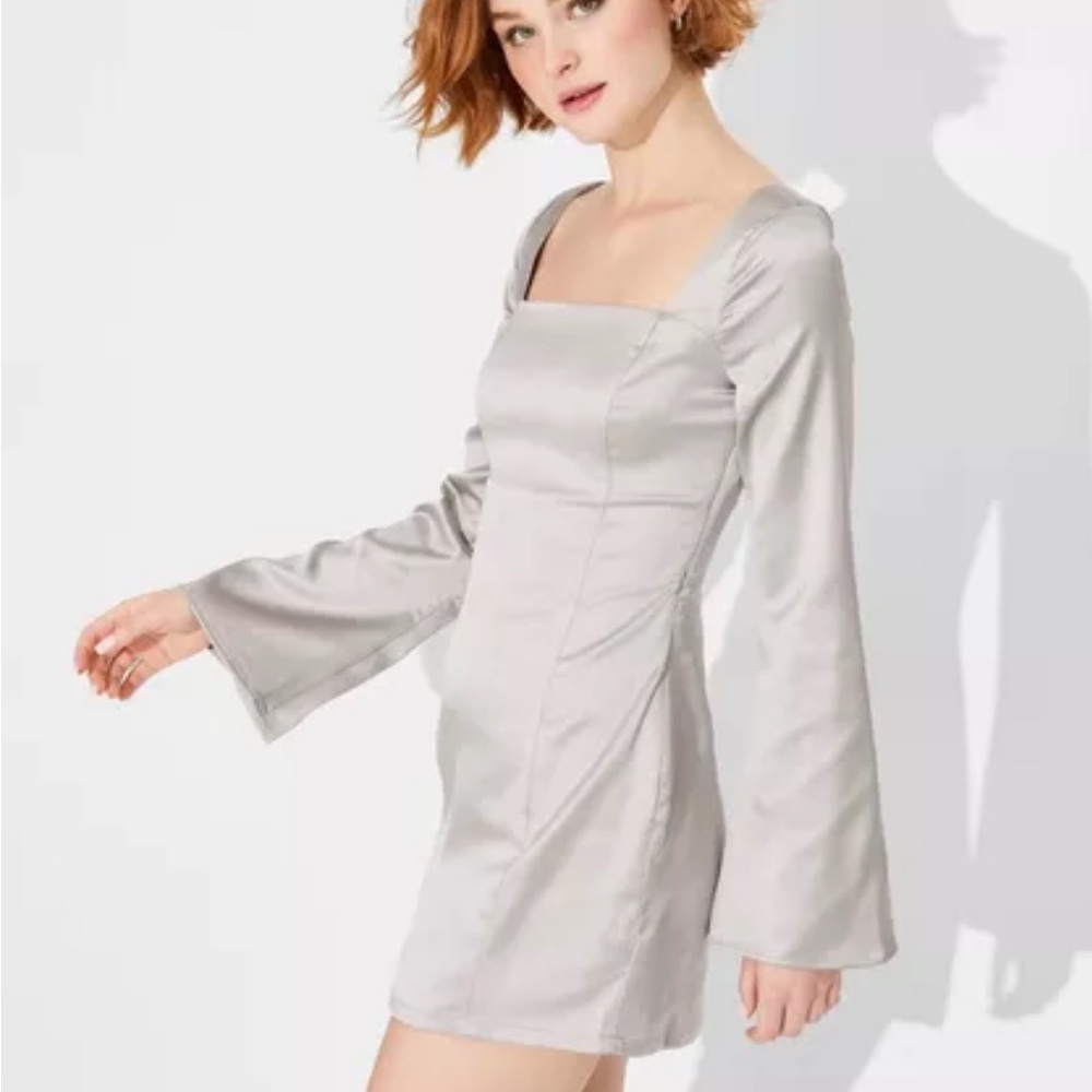 Wild Fable Women's Bell Long Sleeve Satin Mini Bodycon Holyday Dress XS
